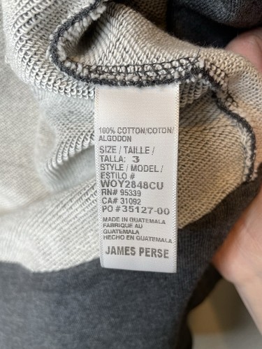 NWT Standard James Perse Gray 100% Cotton French Terry Cardigan Size 3/ Large - Picture 7 of 7