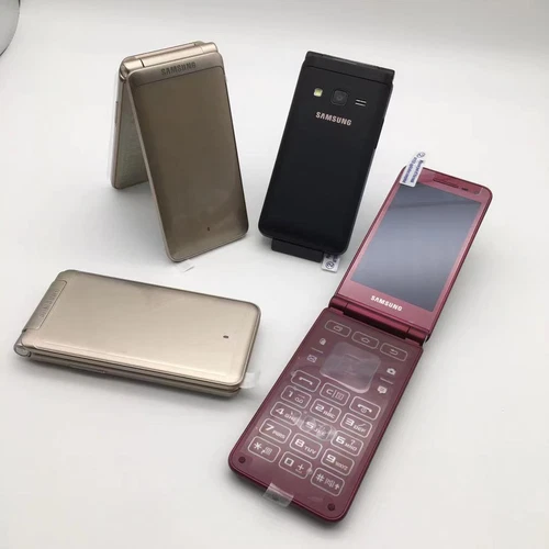 Samsung Galaxy Folder SM-G1600 Golden 2G RAM 16GB ROM 3.8" Android Flip Phone US - Picture 3 of 19