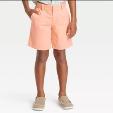 Boys' Flat Front 'At the Knee' Woven Shorts XL 14 Husky