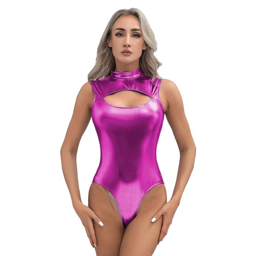AU Women's Saucer Man Cosplay Costume Patent Leather Bodysuit Catsuit Halloween - Photo 63 sur 77