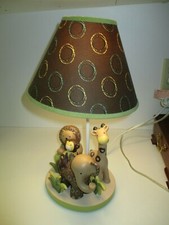 Lambs And Ivey Baby Child Safari Nursery Lamp giraffe monkey lion elephant 13"