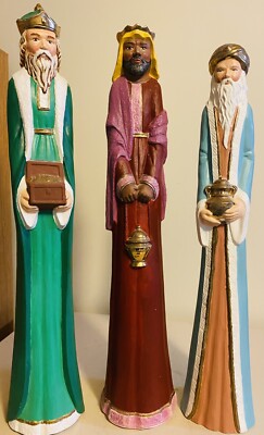 VINTAGE 1992 SCIOTO CERAMIC MOLD #S-2277  Hand Painted 3 Wise Men 17 H 3 W