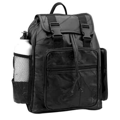 Black Leather Backpack - CLOSEOUT PRICING