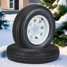 2 Pack ST175/80D13 Trailer Tires with Rims 175/80 D 13 LRC 5 Lug on 4.5", 6PR