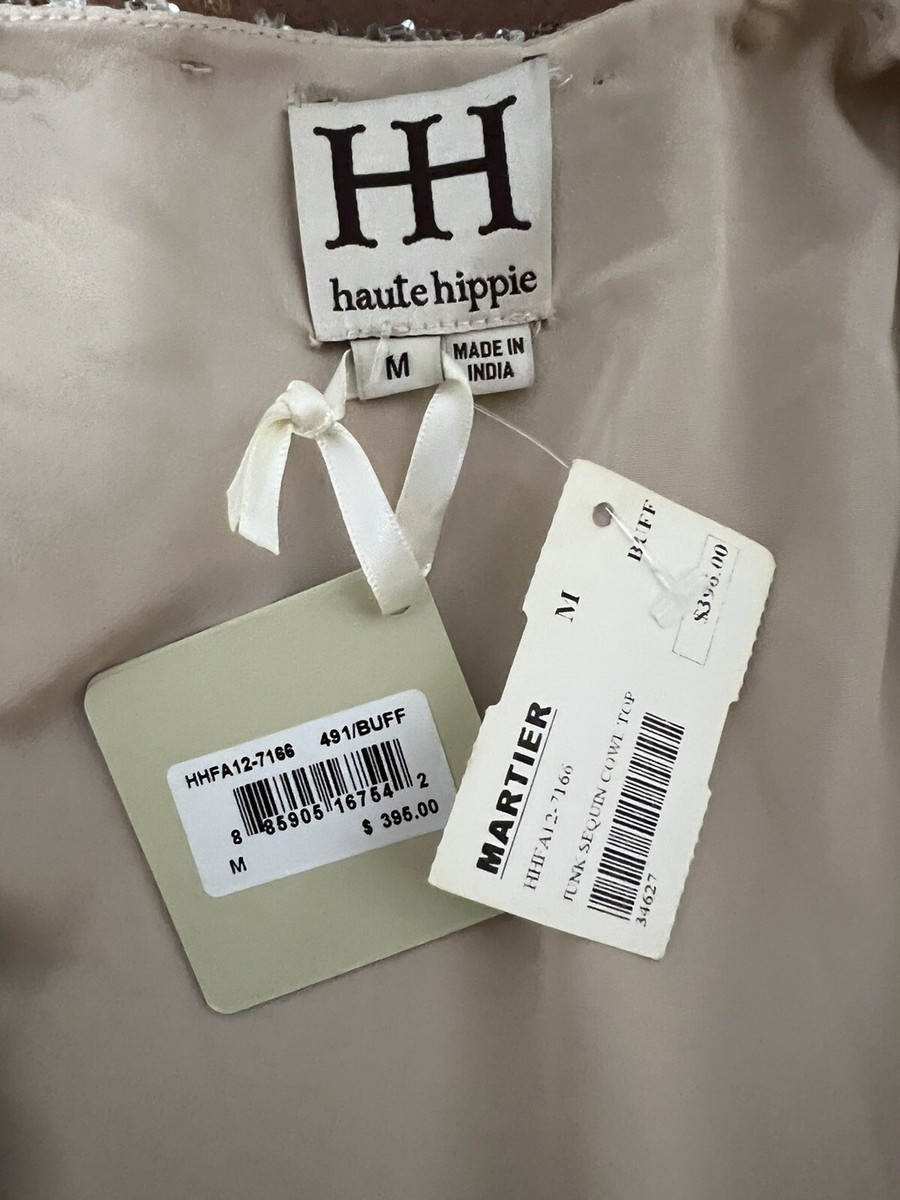 Débardeur Haute Hippie En Soie Avec Paillettes - Taille S, Neuf Avec étiquettes