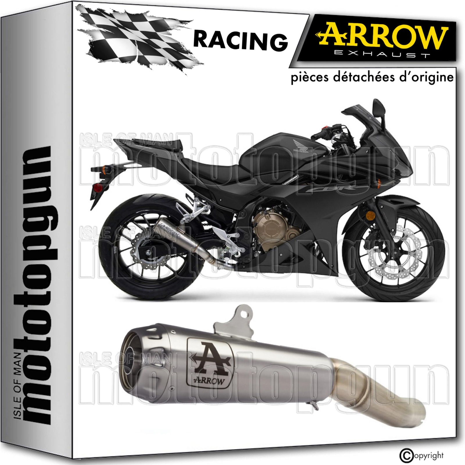 Silencieux Arrow Pro-Race titanium augmente puissance et son de Honda CBR500R 2016