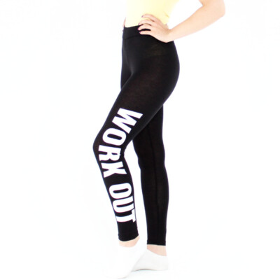 Damen Leggings Legin legen Lang Hose Lockdown Training Sport  XS-XL 34-46 schwar