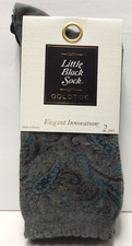GOLDTOE Women's LITTLE BLACK SOCK Elegent Innovations Turquoise/Paisley Size 6-9