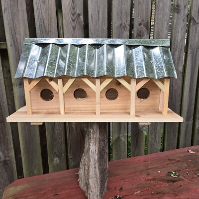 Cedar Bird House Purple Martin Mulit Unit Metal Roof Removable