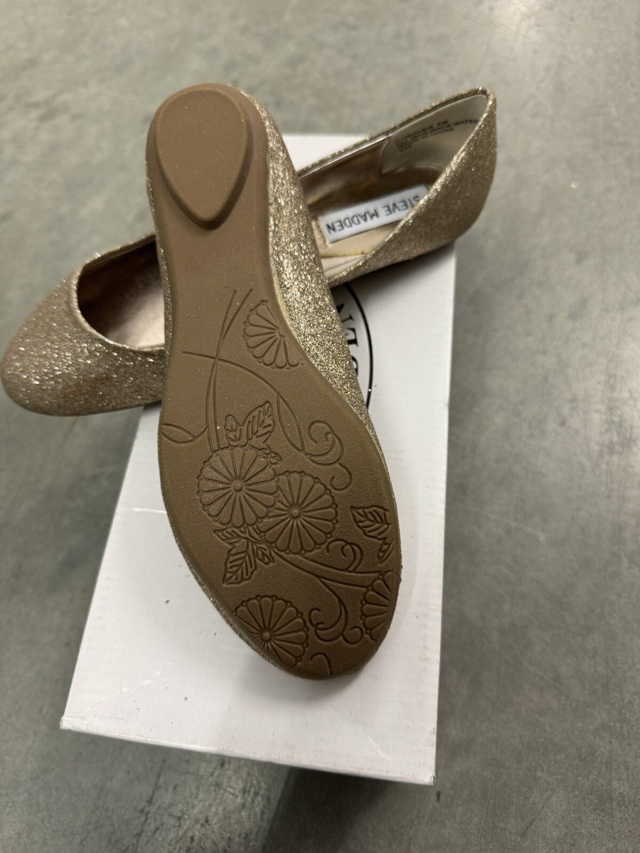 Ballerines Steve Madden Heaven - Taille Jeunesse 5 US - Noir Verni - Neuves Sans Boîte