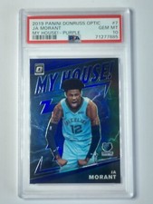 2019-20 DONRUSS OPTIC JA MORANT RC #7 PSA 10 GEM MINT MY HOUSE! PURPLE PRIZM