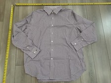 18/45.5 JEFF BANKS LONDON MENS SHIRT PURPLE WHITE STRIPE S111