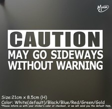 Caution May Go Sideways Funny Reflective Car Sticker Warning Decals Best Gifts