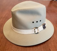 Vtg USA Made Original Panama Jack Khaki Canvas Cotton Safari Hat Size L Men's