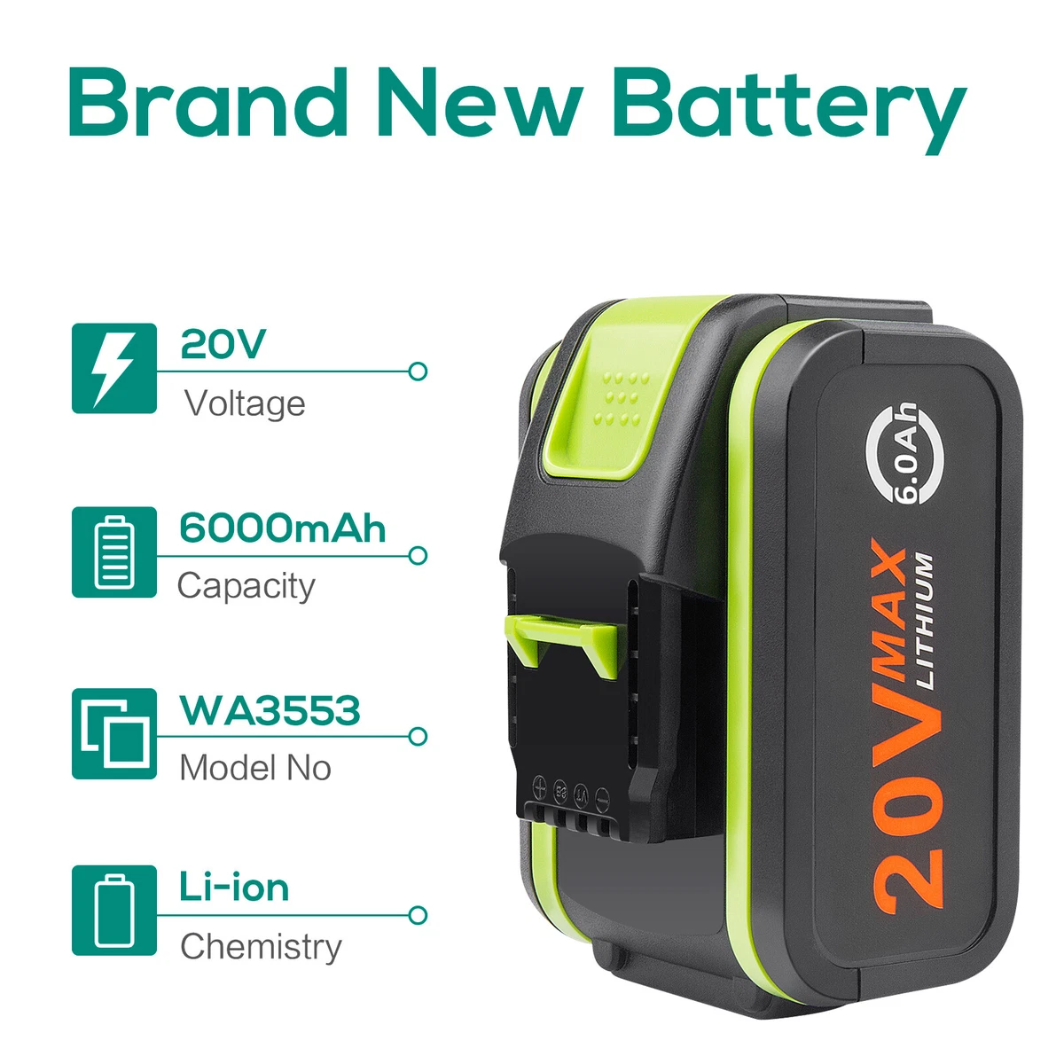 Worx 20v 6ah sales