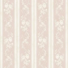 Light Pink Floral Stripe - Wallquest - French Cameo - FL90505