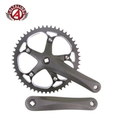 ALTALINE BICYCLE ALLOY 52 TEETH TRACK CRANKSET 175MM LONG MATT BLACK.