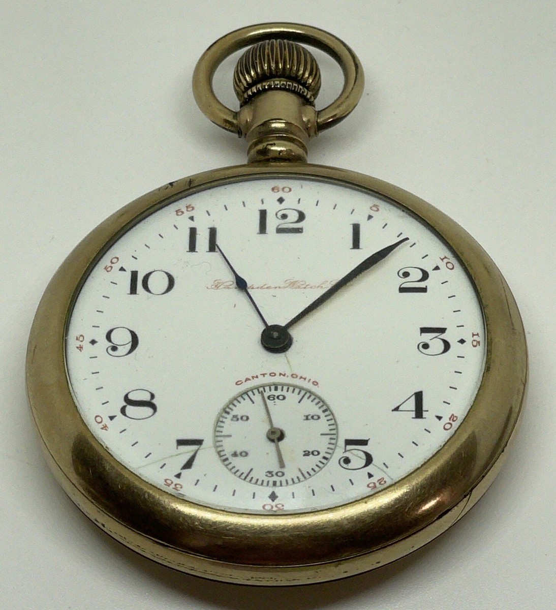 HAMPDEN POCKET WATCH Wm McKinley Canton Ohio 17 Jewels 1910 16s