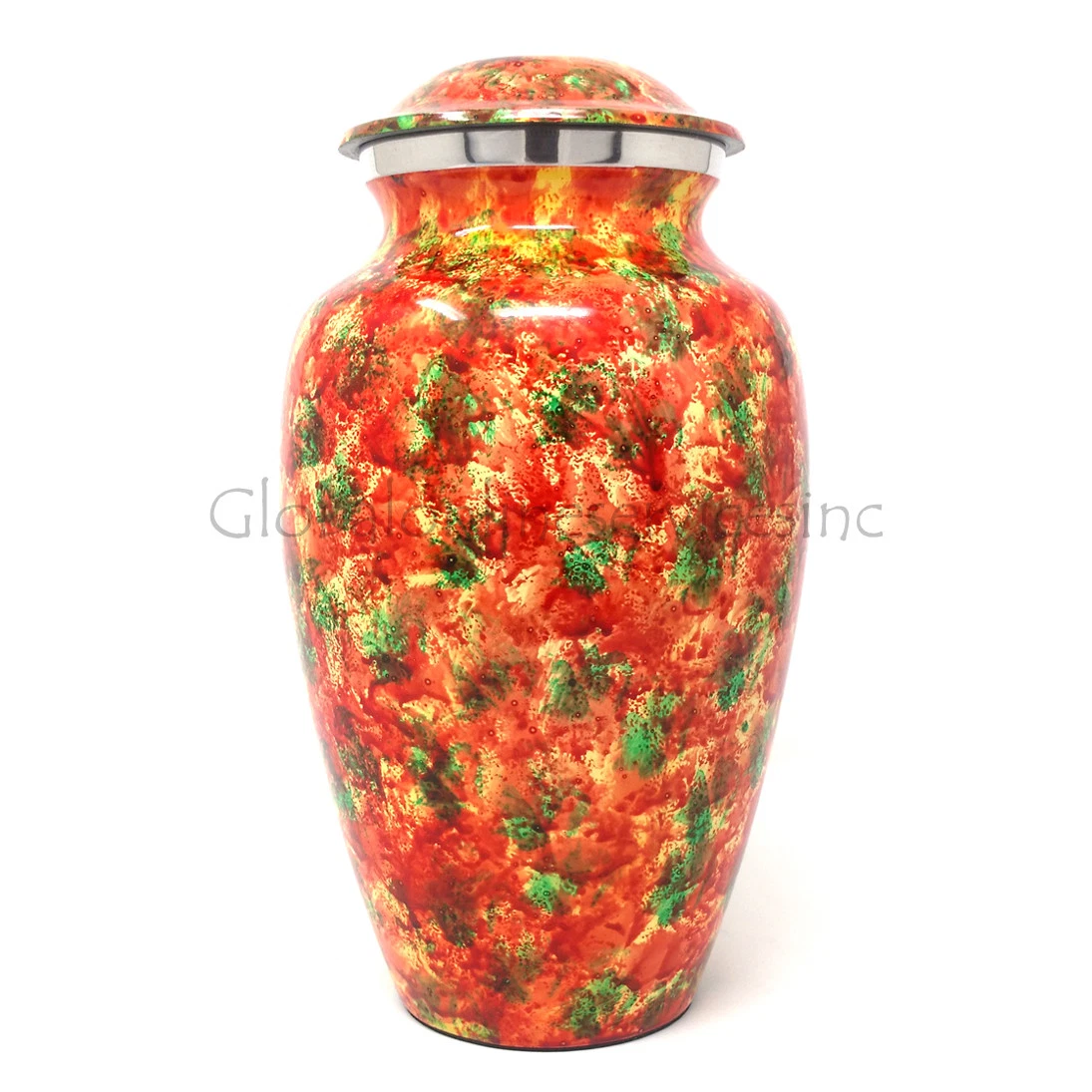 Cremation urn Polychromatic large aluminium for ashes