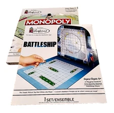The Original Colorforms Classic Mini Board Games Monopoly & Battleship Lot of 2