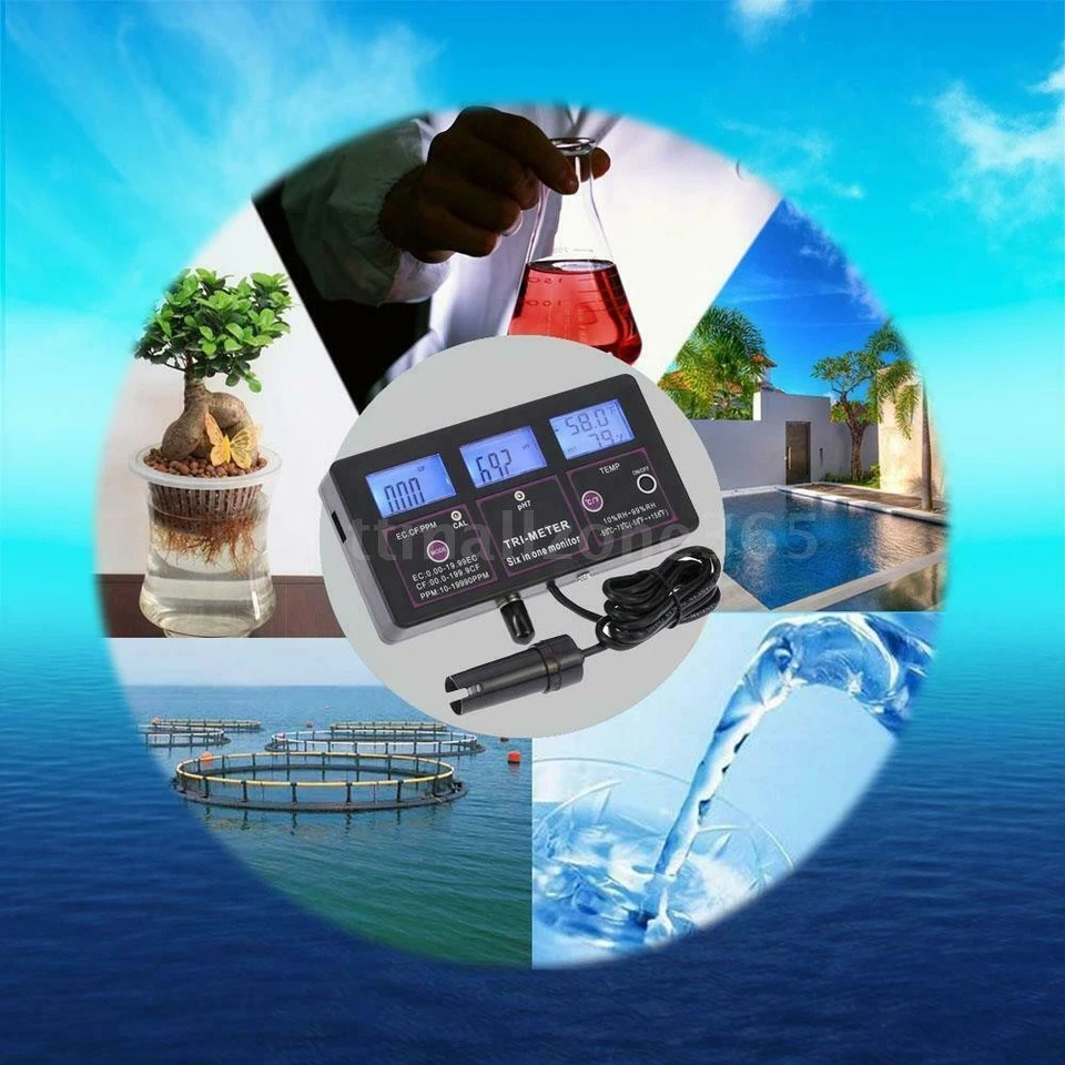 pH-217 Multi-function Digital Water Quality Testing 6-in-1 Meter Analyzer Tester - Image 4 of 4