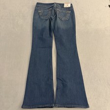 True Religion VTG Y2K Bobby Bootcut Low Rise Dark Wash Jeans Size 26 Made in USA