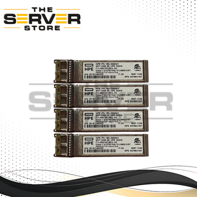 (Lot of 4) HPE 10GB BASE-SR 850nm LC SFP+ Transceiver 180-200041