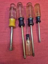 Vintage Craftsman Screwdrivers Lot 5 Pc USA Made Phillips Nut Driver Clear...