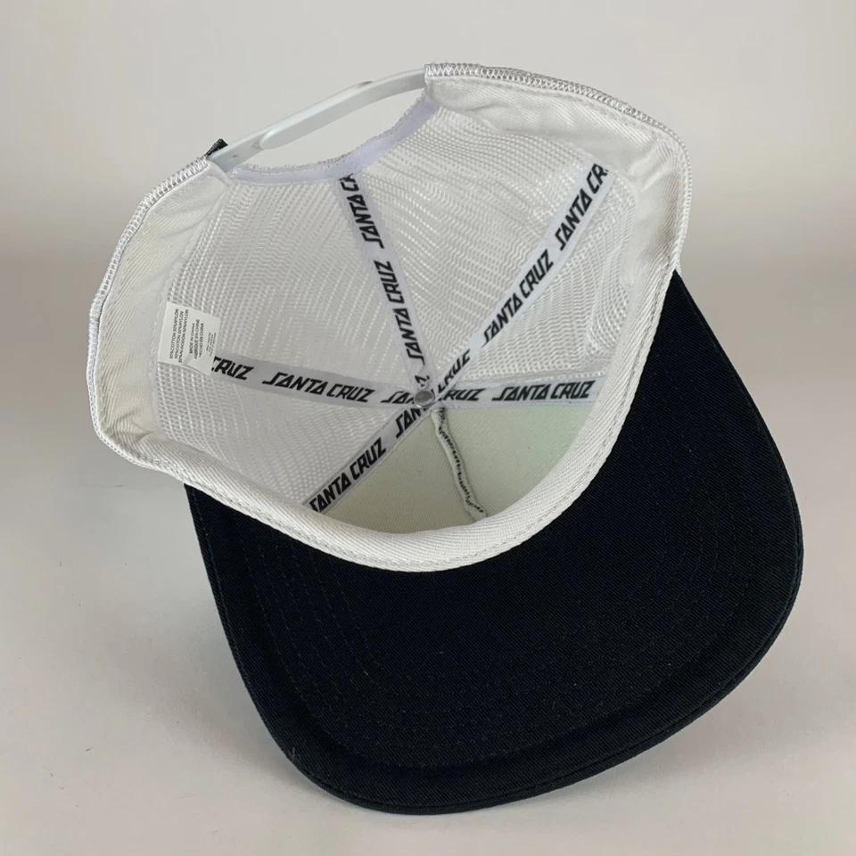 Santa Cruz Skateboards Mens Black White Snapback Trucker Hat - Image 4 of 4