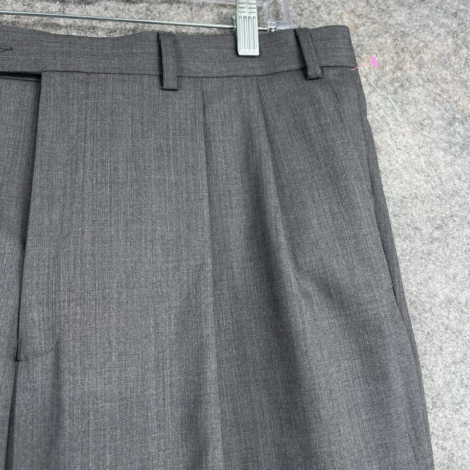 T. Harris Dress Pants Mens 36x30 Pleated Front Cuffed Classic Fit Wool Trouser - Image 4 of 4