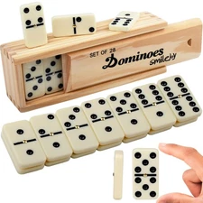 Smilejoy Dominoes Set for Adults Domino Classic Board Games, Double 6 Game 28