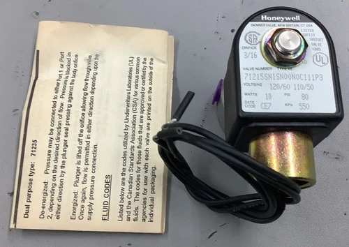 Honeywell 71215SN1SN00N0C111P3 Skinner Solenoid Valve 2-way, 3/16" (B228)