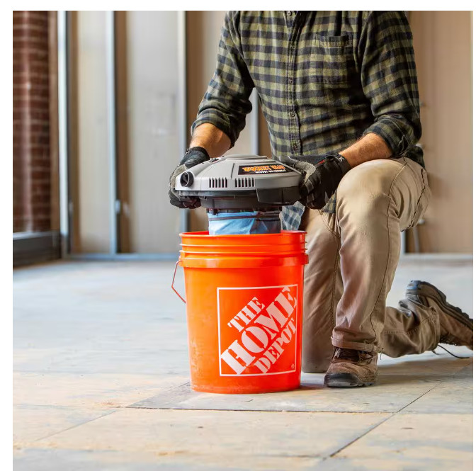 Bucket Head 5 Gal. 1.75 Peak HP Wet/Dry Vac Powerhead w/ Filter Bag & Hose