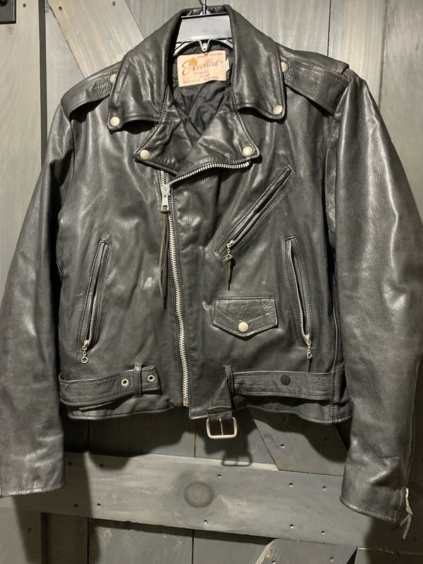 Excelled Black Leather Harley Davidson Motorcycle Jacket Sz 42.