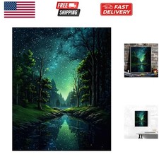Starry Night Paint by Numbers Kit for Adults Beginner Forest Adult Paint by N...