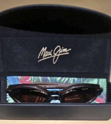 Maui Jim MJ 124 10 Tortoise Bronze Hana Oval Sunglasses With Case
