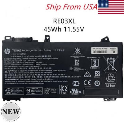 Genuine 45Wh RE03XL Battery For HP ProBook 430 440 445 450 455R G6 HSTNN-OB1C