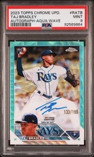 Taj Bradley 2023 Topps Chrome Update Aqua Wave Auto /199 PSA 9 RC