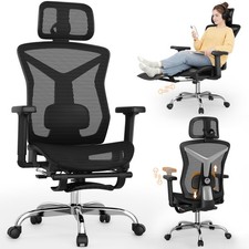 Ergonomic Office Chair with Footrest, Universal Size, Obsidian Regal Black