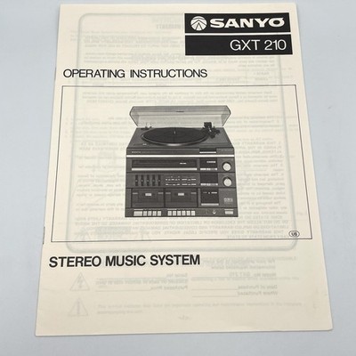 OEM Original Operating Instructions User Manual for SANYO GXT 210 Music System