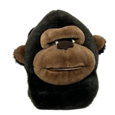 Bear House Gorilla Face Plush Tissue Box Cover Brown Jungle Man Cave