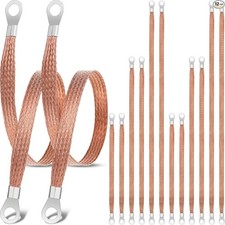 12 Pcs Ground Straps, 10/15/20 Inch Engine Universal Automotive Grounding Orange