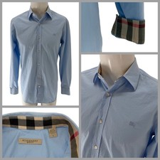 Burberry Brit Button Up Shirt Men s S Blue Ta...