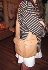 MNZ Maryam Nassir Zadeh tan/beige Julian Bag Should Vest Style Sling Leather Bag