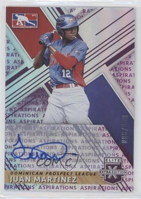 2019 Panini Elite Extra Edition Aspirations Purple 88/100 Juan Martinez Auto a3i