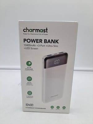 Charmast Powerbank 10400mAh Ultra Slim USB C Fast Charge LEDDisplay W1056_0,28_5