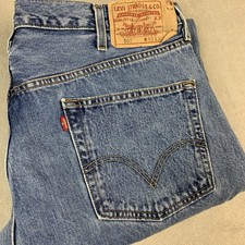 Vintage Levis 501 Jeans Men 40x32 Blue Denim Button Fly Straight Y2K Cotton