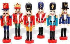 6 PCS Wooden Nutcracker Christmas Ornaments