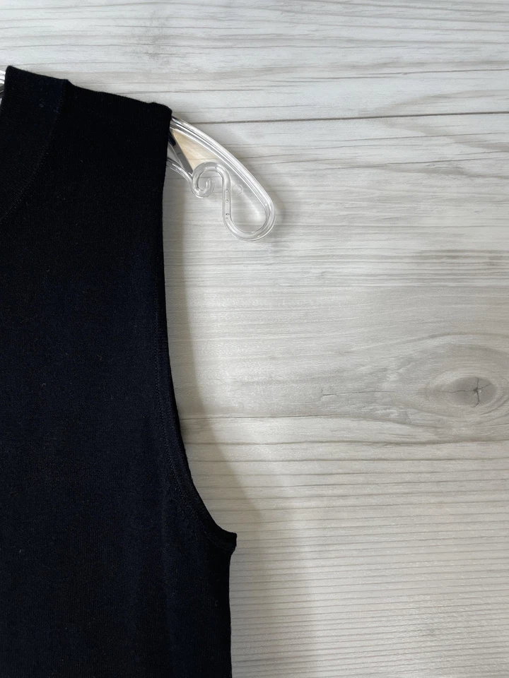 Ann Taylor Sweater Womens Medium Black Sleeveless Knit Tank Top Shell Crewneck - Image 3 of 4