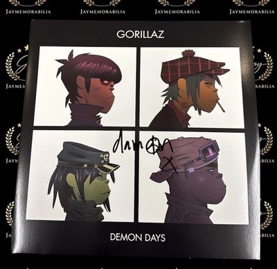 SIGNED DAMON ALBARN GORILLAZ DEMON DAYS ALBUM VINYL VIDEO PROOF RARE BLUR 